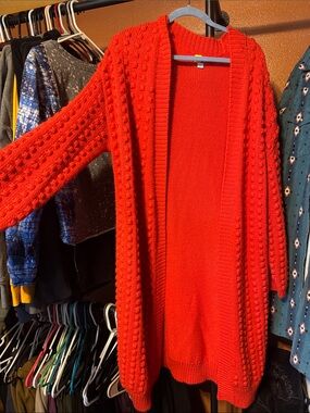 Lego Bright Red Bobble Knit Open-Front Cardigan